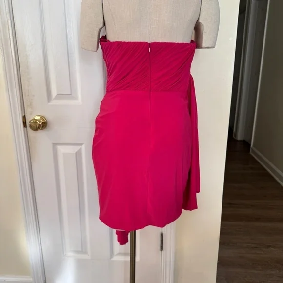 IEENA by Mac Duggal Hot Pink Strapless Ruched Mini Dress | Style 11565 | Size 6 - Picture 5 of 12